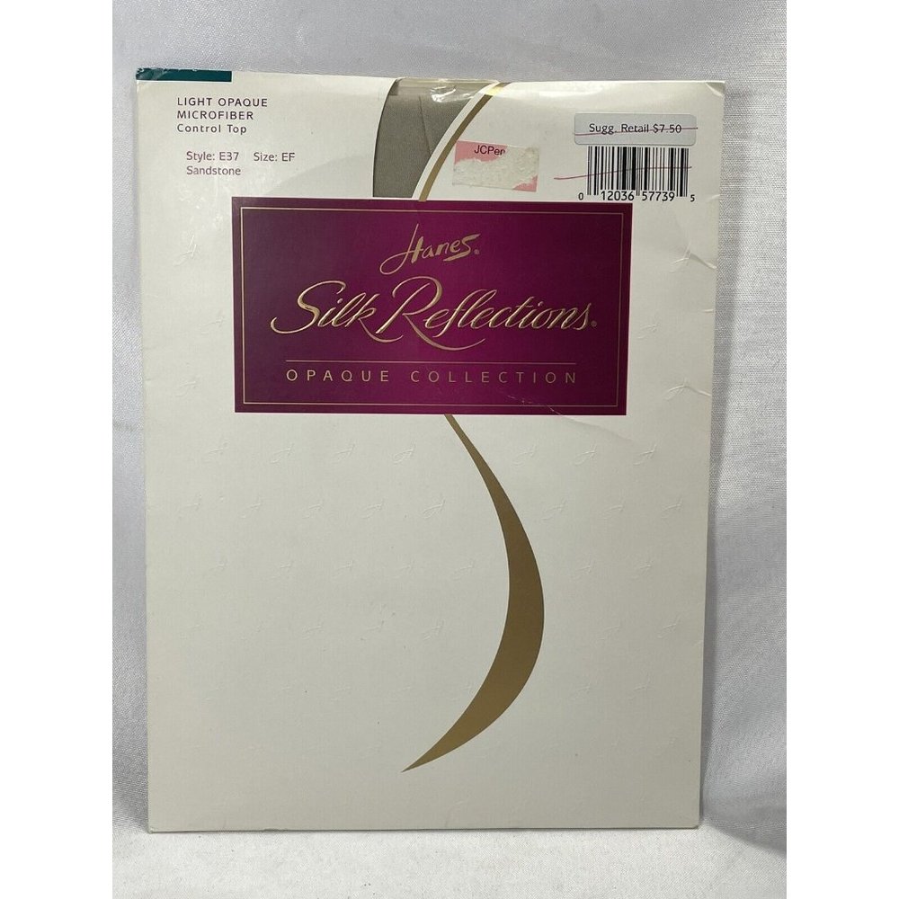 Hanes Silk Reflections Opaque E37 Micro Sandstone Control Top Size EF  Vintage